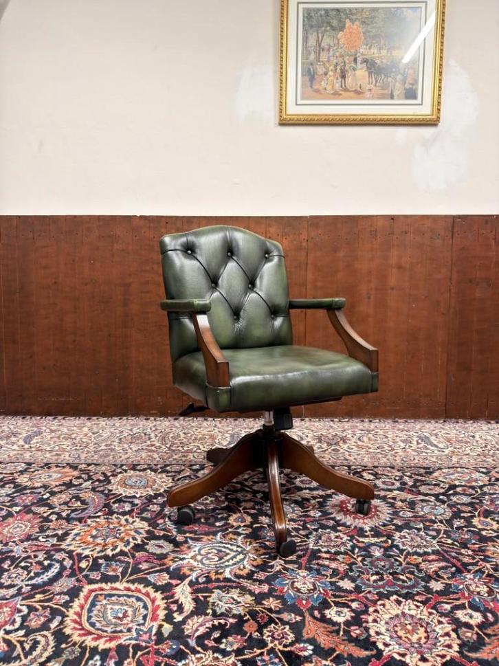 Engelse Chesterfield President Chair Bureaustoel, Antiek en Kunst, Antiek | Kantoor en Zakelijk, Ophalen