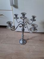 Mooie grote zware brocante 5 armige kandelaar, Huis en Inrichting, Woonaccessoires | Kandelaars en Kaarsen, Ophalen, Zo goed als nieuw