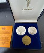 nikkel rijksdaalder + gulden + messing legpenning 1980, Postzegels en Munten, Munten | Nederland, Ophalen of Verzenden, Koningin Juliana