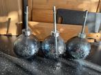 3 glazen (bollen) met rietje, Glas of Glazen, Ophalen of Verzenden, Overige stijlen, Glas