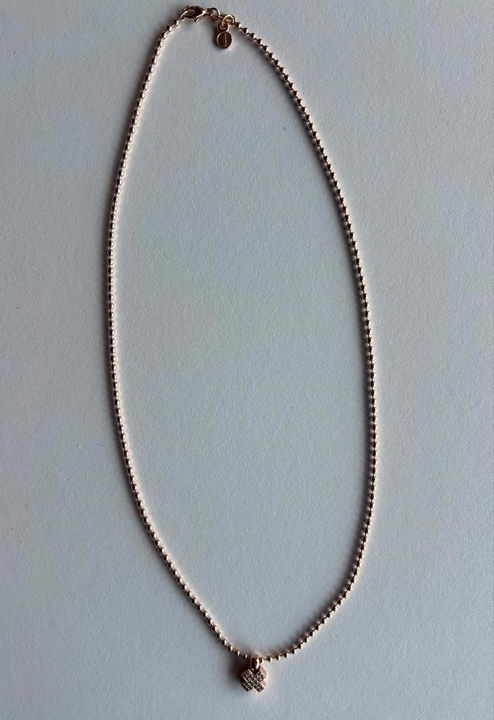 Bron massief roségouden ketting bolletjes 45 cm. Nieuwstaat!, Sieraden, Tassen en Uiterlijk, Kettingen, Nieuw, Goud, Goud, Ophalen of Verzenden