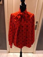 Vintage Rode Blouse met Stippen & Strik, Maat 38/40 (M), Ophalen of Verzenden, Rood, Onbekend