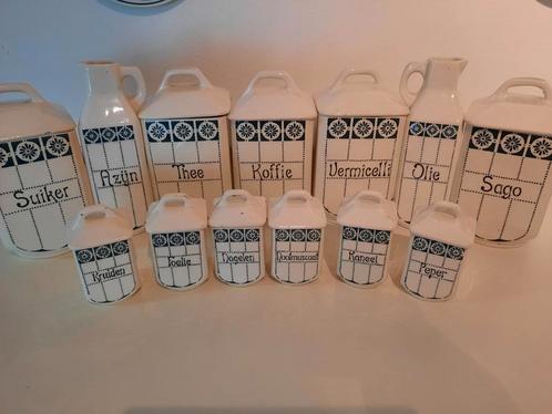 Vintage Voorraadpotten & Kruidenpotjes Set, Antiek en Kunst, Antiek | Keukenbenodigdheden, Ophalen