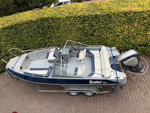 Buster XXL 150 pk aluminium compleet! met trailer, Watersport en Boten, Vis- en Consoleboten, Gebruikt, 70 pk of meer, 6 meter of meer