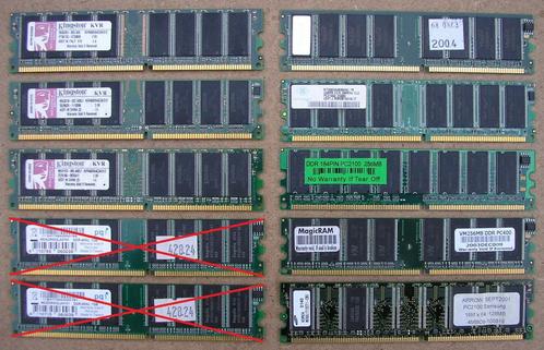 Verschillende geheugenmodules SDRAM/DDR-RAM/DDR2-RAM, Computers en Software, RAM geheugen, Gebruikt, Ophalen of Verzenden