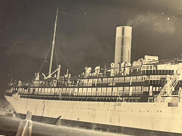 Glasnegatief Passagiersschip Koningin Emma - SMN, Verzamelen, Scheepvaart, Verzenden