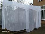 Witte vitrage gordijnen, Huis en Inrichting, Stoffering | Gordijnen en Lamellen, Gebruikt, 200 cm of meer, Wit, Ophalen of Verzenden