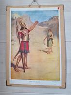 Oude bijbelse schoolplaat, dubbelzijdig, Ophalen