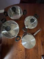 Tefal pannen set + masterchef pan, Huis en Inrichting, Ophalen of Verzenden, Zo goed als nieuw, Rvs, Pannenset