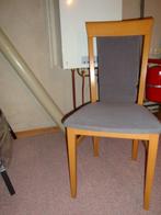 Mooie beuken stoel met grijze bekleding, Huis en Inrichting, Stoelen, Ophalen, Hout, Zo goed als nieuw, Eén