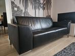 Leren Bank 2 Zits + 2,5 Zits Bank Met RVS Poten, Ophalen, Driepersoons, 75 tot 100 cm, Zo goed als nieuw