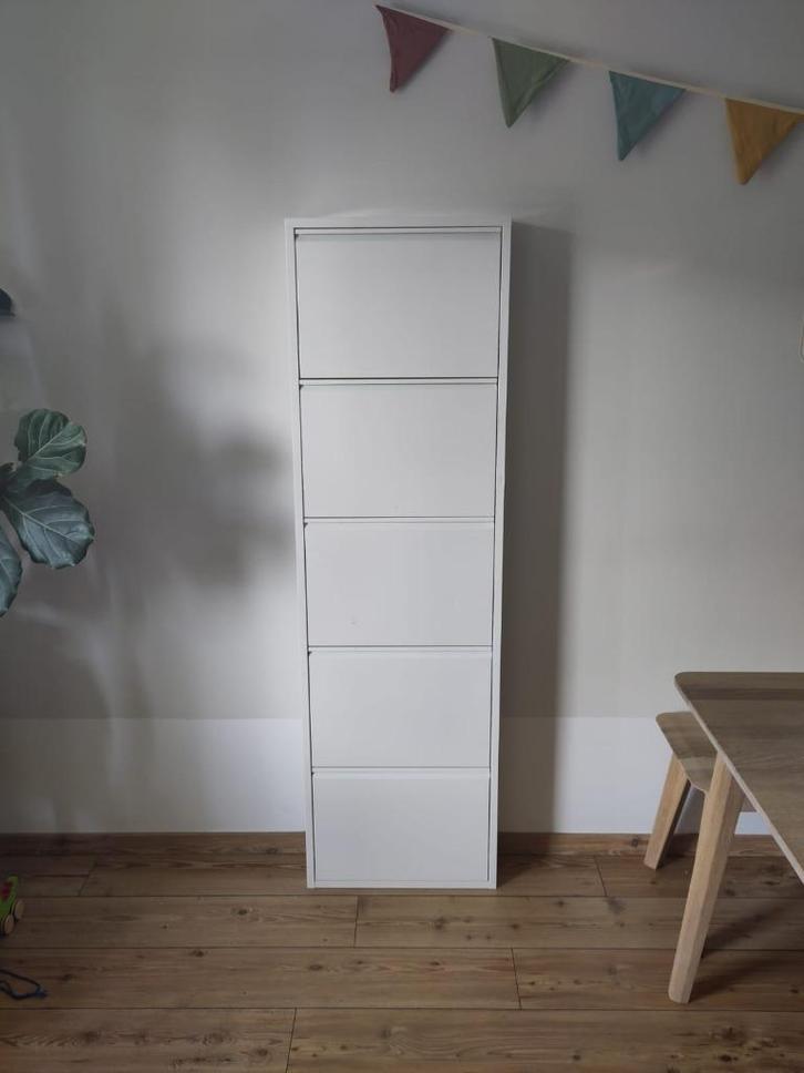 Schoenenkast metaal – wit, 5 lades, goede staat, Huis en Inrichting, Kasten | Schoenenkasten, Zo goed als nieuw, Ophalen
