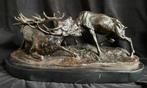 Bronzen vechtende herten. P.JMene zwaar 11,5 kg zuiver brons, Ophalen of Verzenden