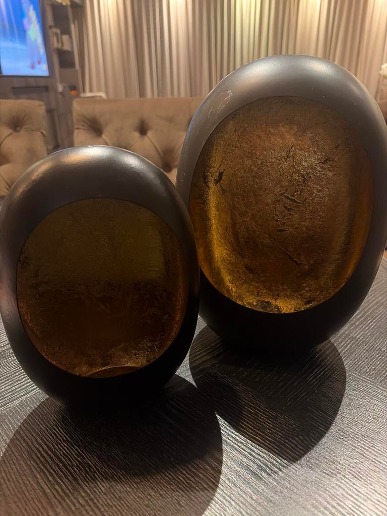 Sfeervolle Egg Windlichten Set, Ophalen of Verzenden, Zo goed als nieuw, Zwart