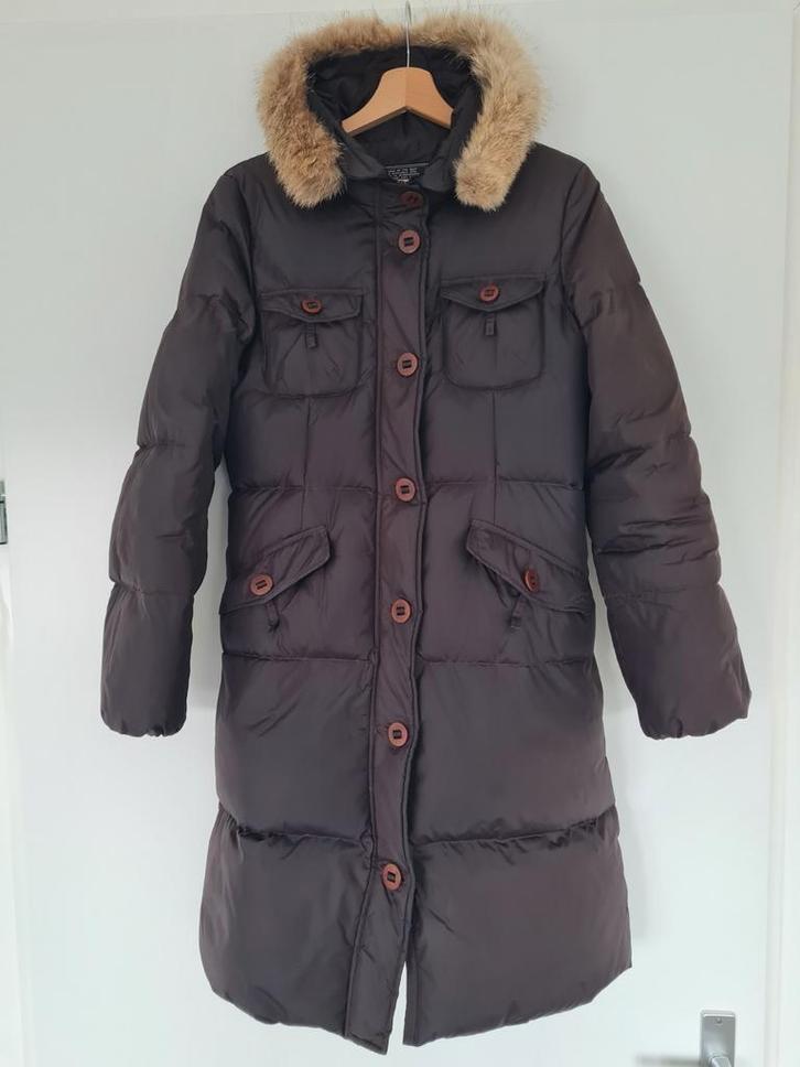 Super mooi winterjas van River Woods bruin maat S, Kleding | Dames, Jassen | Winter, Gedragen, Maat 36 (S), Bruin, Ophalen of Verzenden