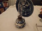 Vintage wand olielampje 22cm hoog daimtr 15,5 Delfstblauw, Ophalen of Verzenden
