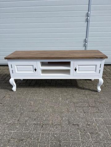 Tv-meubel  Queen Ann 160cm Massief Teak blad & white-wash beschikbaar voor biedingen