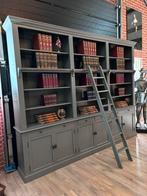 Boekenkast/ bibliotheekkast met trap / ladder, 25 tot 50 cm, 200 cm of meer, Ophalen of Verzenden, Engels klassiek