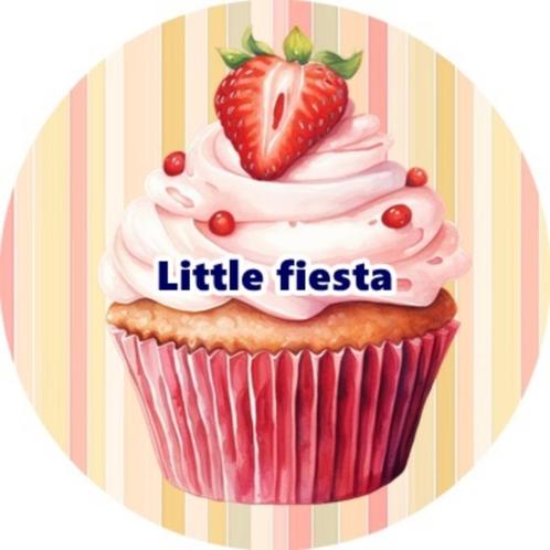 LF2372 icing frosting aardbei cupcake 19cm eetbare print, Hobby en Vrije tijd, Taarten en Cupcakes maken, Nieuw, Versiering, Taarten