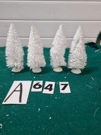 Kerstboompjes mini wit vier stuks [a647], Diversen, Kerst, Ophalen of Verzenden
