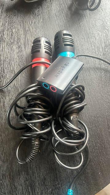 Singstar Playstation 2 PS2 2 microfoons met USB adapter beschikbaar voor biedingen