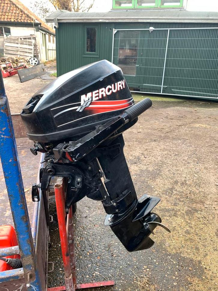 Mercury 15 pk bb line 320 rubberboot en een aircat 335, Watersport en Boten, Buiten- en Binnenboordmotoren, Gebruikt, Benzine