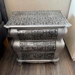 Barok ladekastjes 2 stuks zilver/bloemen met 3 lades, Huis en Inrichting, Kasten | Ladekasten, Ophalen, Gebruikt, 50 tot 100 cm
