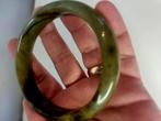 Vintage authentiek jade steen bangle armband, Sieraden, Tassen en Uiterlijk, Antieke sieraden, Ophalen of Verzenden, Overige materialen
