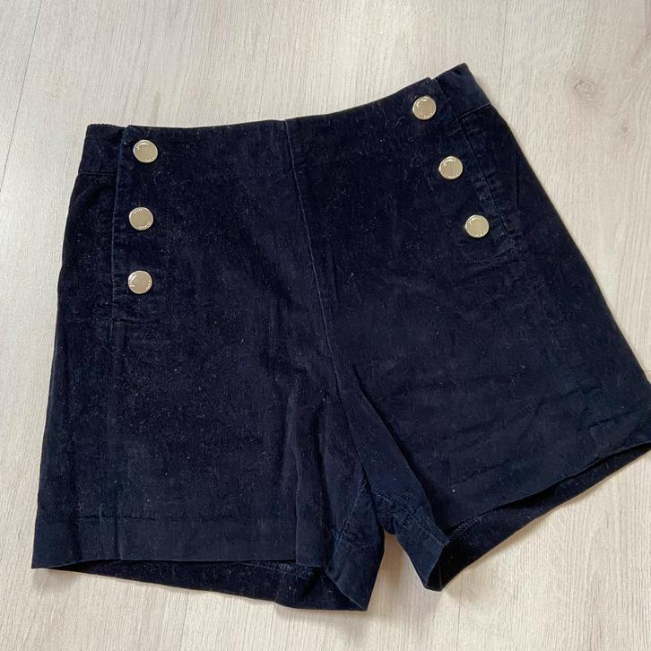 donkerblauw JACADI ribfluweel korte broek mt 152, Kinderen en Baby's, Kinderkleding | Maat 152, Zo goed als nieuw, Meisje, Broek