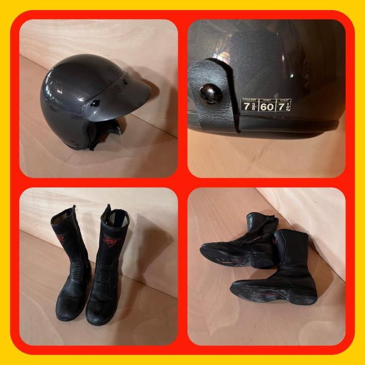 165.   Motor Laarzen MQP en Jethelm, Motoren, Kleding | Motorkleding, Laarzen, Tweedehands, Ophalen of Verzenden