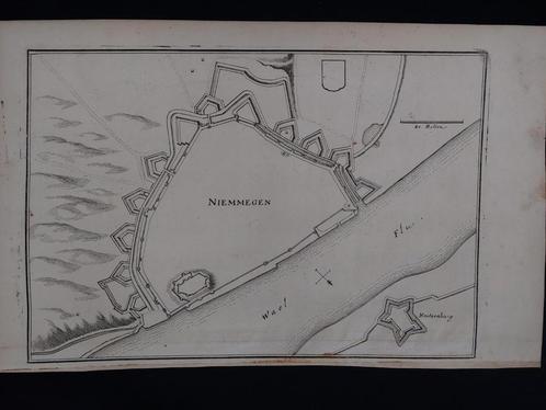 30 / Nijmegen - Niemmegen Gravure uit 1659 van C. Merian, Antiek en Kunst, Kunst | Etsen en Gravures, Ophalen of Verzenden
