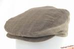 Vintage flatcap Platte pet bruinig grijs geruit katoen 57, "Made in Italy", Ophalen of Verzenden, Gedragen, Pet