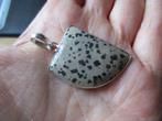 122/ verzilverde dalmatien jasper hangers(meerdere foto's), Nieuw, Ophalen of Verzenden, Met edelsteen, Zilver