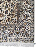 Handmade Persian wool Keshan carpet medallion 148x238cm, Persian Perzisch vintage oosters hype, Crème, 100 tot 150 cm, 200 cm of meer
