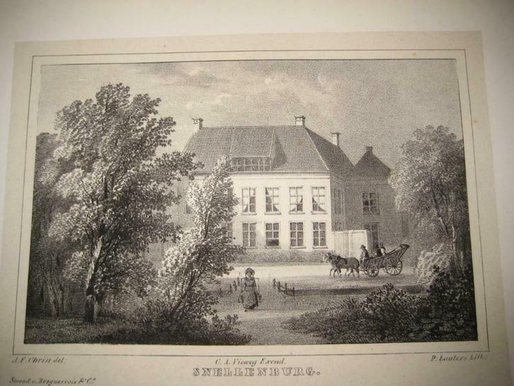 59 / Benschop  Huis Snellenburg  Litho 1846, Antiek en Kunst, Kunst | Litho's en Zeefdrukken, Ophalen of Verzenden