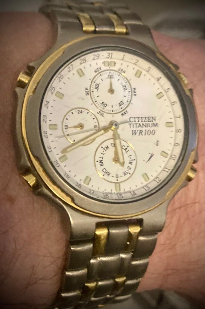 Citizen chrono titanium, Sieraden, Tassen en Uiterlijk, Horloges | Heren, Zo goed als nieuw, Polshorloge, Citizen, Overige materialen