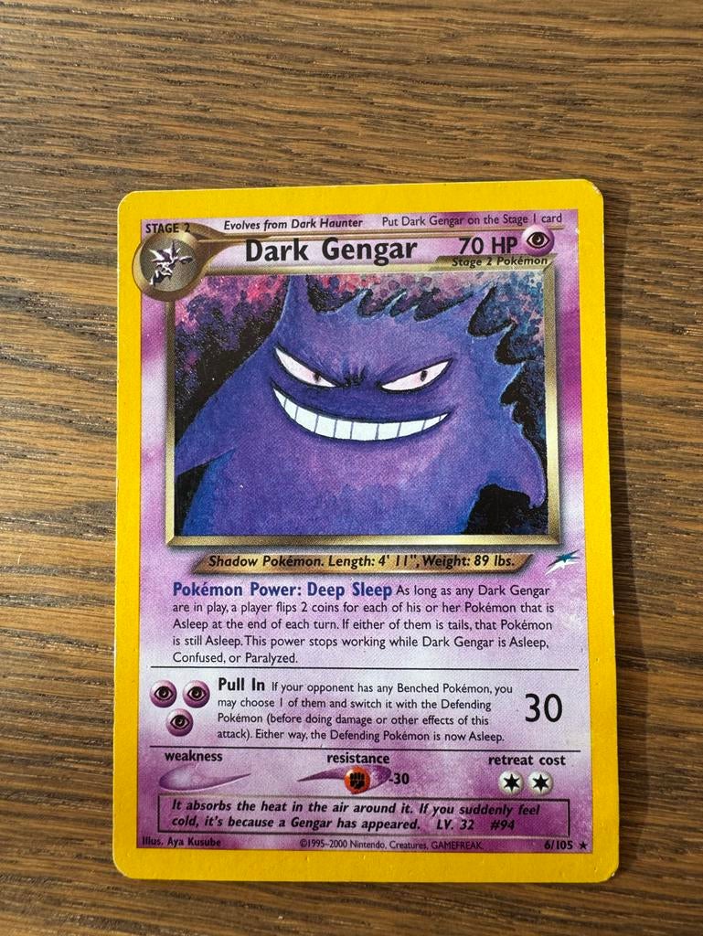 Dark Gengar Pokémonkaart, Ophalen of Verzenden, Gebruikt, Losse kaart, Foil