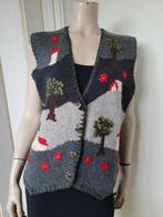 Vintage wollen gilet cottage core landschap maat 40/42, Kleding | Dames, Maat 38/40 (M), Ophalen of Verzenden, Zo goed als nieuw