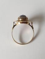 Antieke 14 kt 585 gouden ring met granaat maat 17,5, Sieraden, Tassen en Uiterlijk, Antieke sieraden, Verzenden, Goud, Ring, Met edelsteen