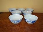 7 Chinese soep/rijstkommen met bloemen, Ophalen of Verzenden, Zo goed als nieuw, Kom(men), Overige stijlen