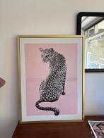 Canvas met panter en roze achtergrond, Huis en Inrichting, Ophalen, Zo goed als nieuw, Schilderij, 75 cm of meer