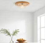 Italiaanse Handgeblazen Ice Glass Plafondlamp, Vintage, Huis en Inrichting, Lampen | Plafondlampen, Glas, Ophalen of Verzenden