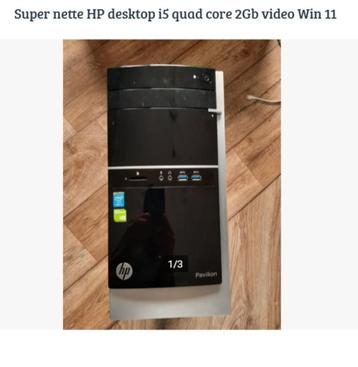 Hp desktop intel i5 quad core 2gb video nieuwste windows 11 beschikbaar voor biedingen