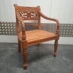 Brocante teak houten stoel / fauteuil met webbing, Ophalen