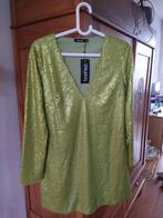 Glitterjurk, lime kleurig, pailletten, helemaal gevoerd, Kleding | Dames, Overige typen, Boohoo, Nieuw, Ophalen of Verzenden