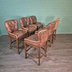 27278 Set Chesterfield Barkrukken Leder Cognac, Ophalen