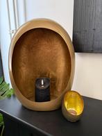 Gouden ei kaarsenhouder, Huis en Inrichting, Woonaccessoires | Kandelaars en Kaarsen, Ophalen, Zo goed als nieuw, Metaal, Minder dan 25 cm
