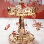 Robotime - Swing ride - Houten modelbouw - LED - Muziekdoos, Verzenden, Nieuw
