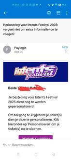 Intents zaterdag ticket 8 stuks, Drie personen of meer