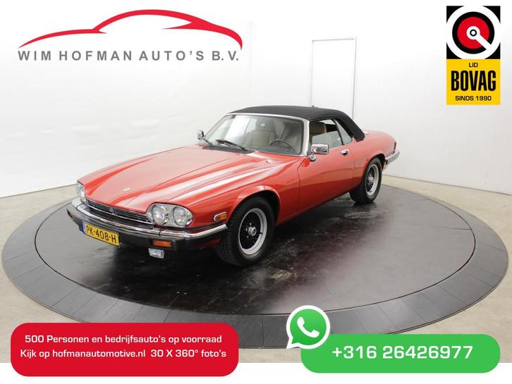 Jaguar XJ-S 5.3 V12 278PK Convertible first paint Leer Elekt, Auto's, Oldtimers, Bedrijf, Te koop, Elektrische buitenspiegels